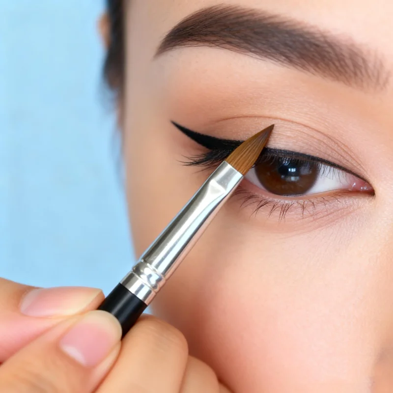 Pincel de delineador de pele de vison, pincel de sobrancelha, pincel labial de precisão, caneta delineadora de lábios para contorno de formato de lábios, pincéis de maquiagem de precisão