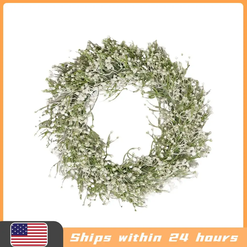 

Потрясающий венок из искусственной гипсофилы, не выцветающий, декоративный акцент для дома, для использования в помещении и на улице, подарок