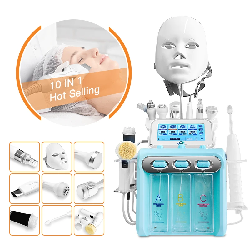 

10 in 1 H2O2 Beauty Skin Cleansing Hydrofacial Machine Facial Machine Water Aqua Peeling for Home Use Oxygen Jet Beauty Equipmen
