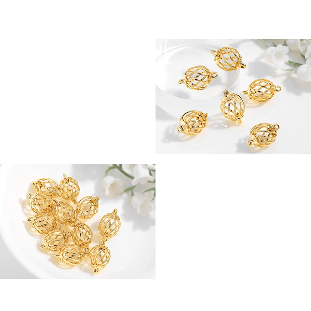 

6Pcs Metal DIY Pendant Set Jewelry Lantern Style Necklace Bracelet Earrings Decorative Charms DIY Lantern Pendant