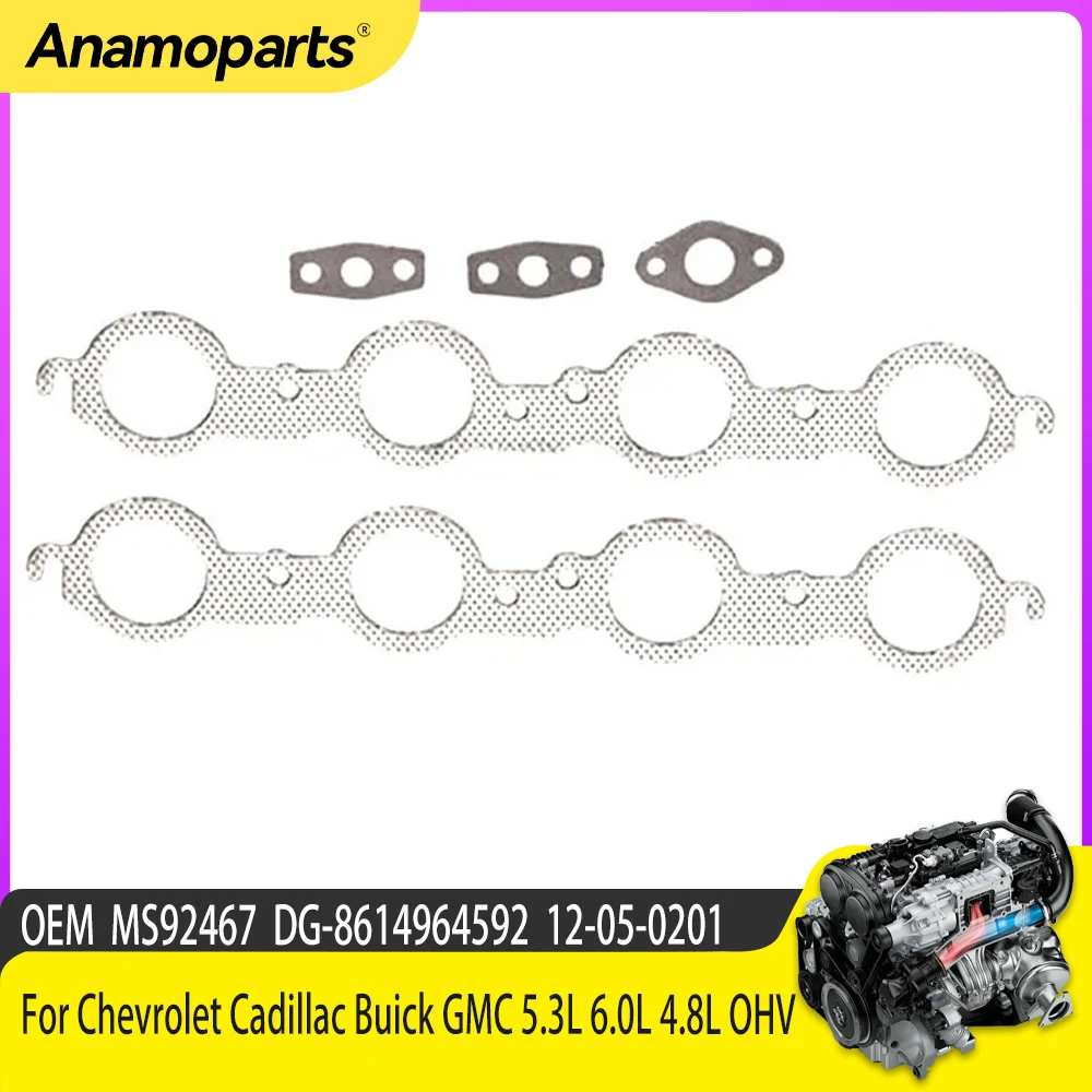 Exhaust Manifold Gaskets For Chevrolet Cadillac Buick GMC 5.3L 6.0L 4.8L OHV