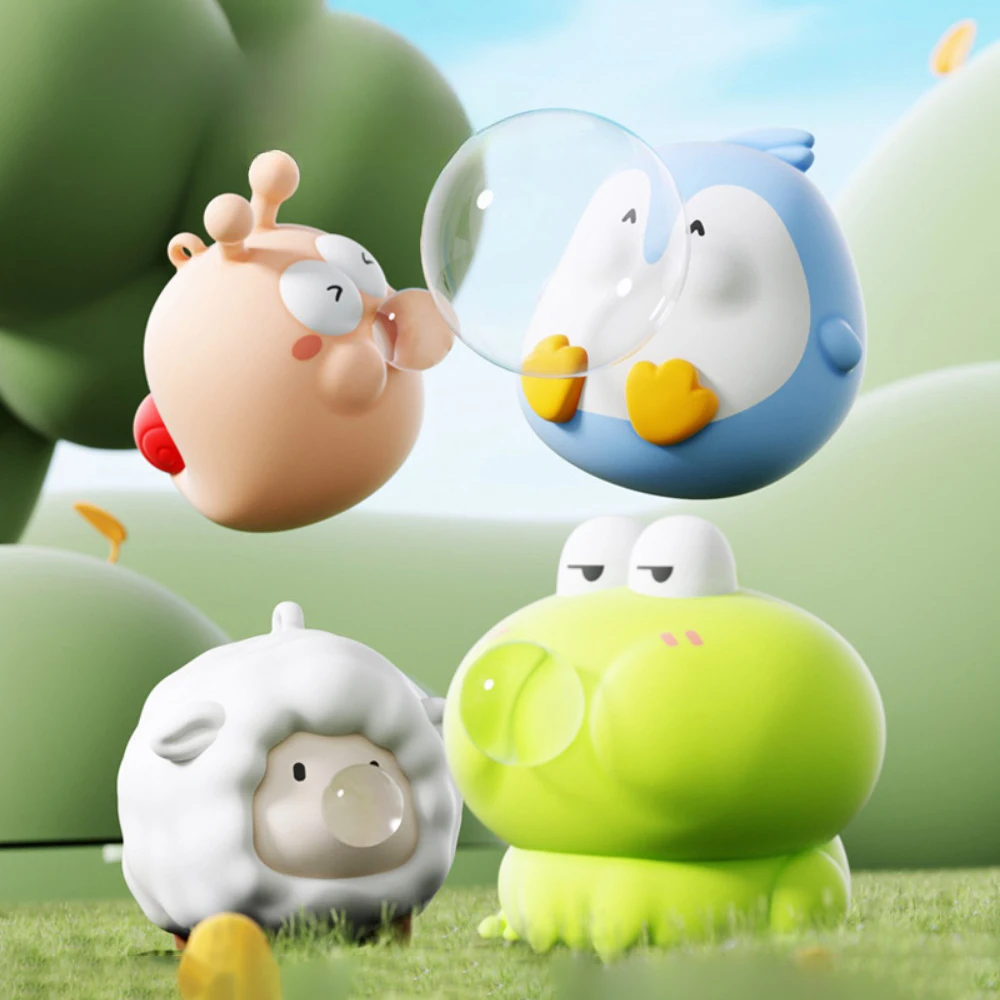 1 Stück Cartoon-Figur Seifenblasen-Spielzeug zur Stresslinderung für Kinder, Haustier-Seifenblasen-Quetschspielzeug, weiche Spielsachen zur Stressabbau