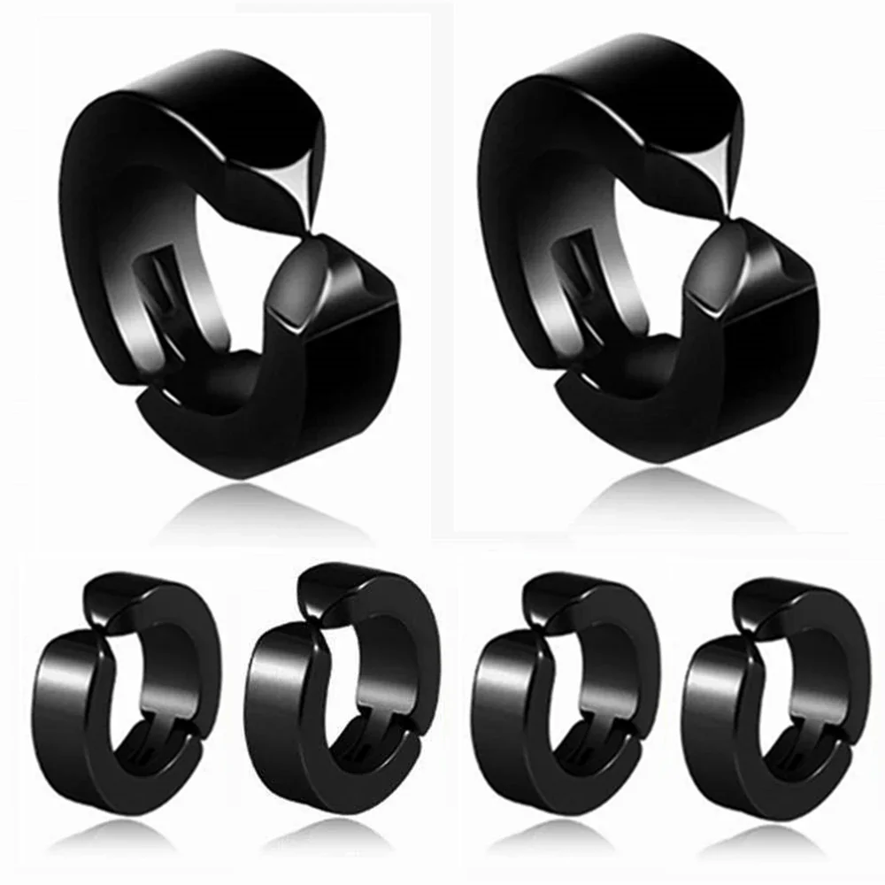 Anime Yoshida Hirofumi Cosplay Earrings Titanium Steel Black Ear Clips Jewelry Halloween Costume Prop Pochita  Gift