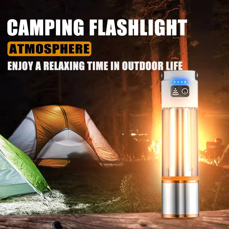 Outdoor Camping Light Portable Lantern Long-range Flashlight Durable Tent Lamp USB Rechargeable Ambient Lights Hanging Lamps