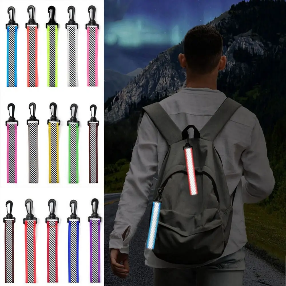 

High Visibility Reflective Backpacks Keychains Webbing Material 17 Styles Safety Straps Bag Strap Pendant Outdoor Tool