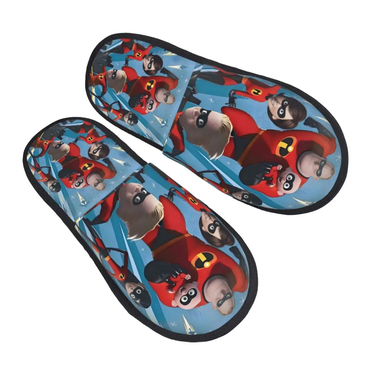 

Милые уютные тапочки из пены с эффектом памяти в стиле аниме «Суперсемейка» на заказ, женские тапочки с изображением супергероя, забавная мультяшная спа-домашняя обувь
