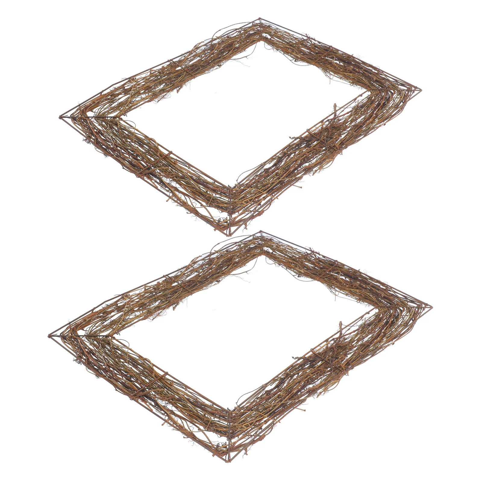 

2pcs Natural Vine Wreath Base For Diy Floral Decor Craft Projects Home Holiday Wall Door Decoration Rattan Twig Frame Wreath