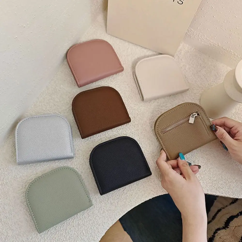 

Многофункциональный кошелек на молнии из искусственной кожи, корейский стиль, сумка для мелочи, держатели для карт, клатч, карман для карт, однотонный короткий женский кошелек