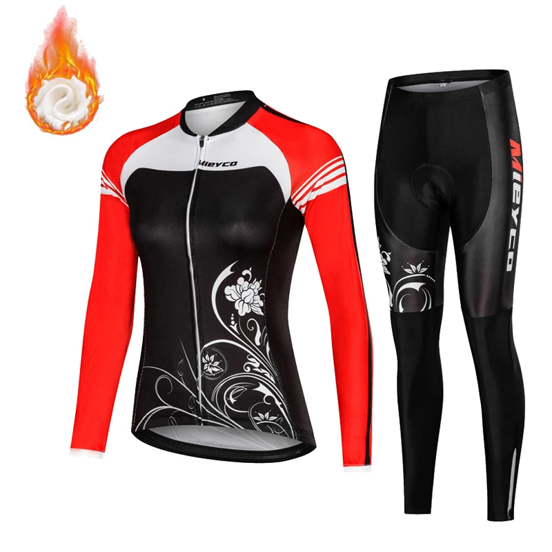 2022 Fleece Cycling Jersey Set Women's Winter 5D Gel Padded Mountain Road Warm and Breathable Ciclismo Accesorios De Bicicleta