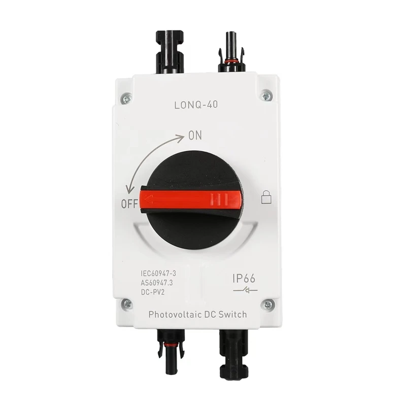 Commutateur de déconnexion étanche extérieur, interrupteur à distance, connecteur long, DC sous V GF40, IP66, 32A, 4P