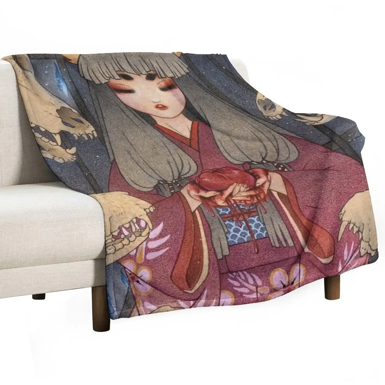 

Appeasing the Whispering Spirits Throw Blanket Flannel funny gift Softest Flannel Fabric Blankets