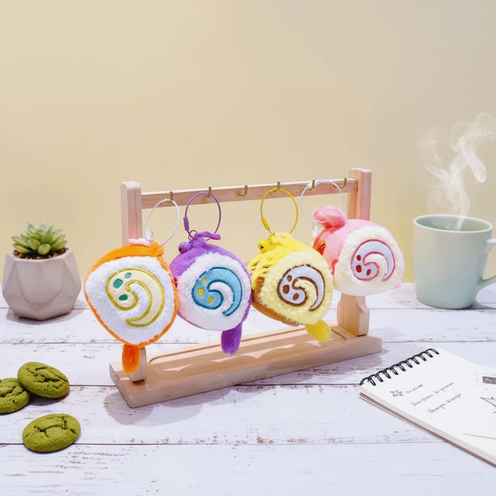 مضحك الحيوان السويسري لفة قلادة محشوة 10 سنتيمتر السويسري لفة المفاتيح كعكة مظهر رقيق سلسلة مفاتيح من الكرتون سيارة الديكور