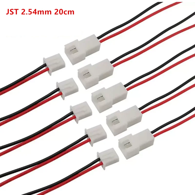 5 Pairs Small Mini JST 1.25mm PH2.0 XH2.54 2 Pin Male Female Plug Jack Connector Cable JST 1.25/2.0/2.54 2P Electronic Wire