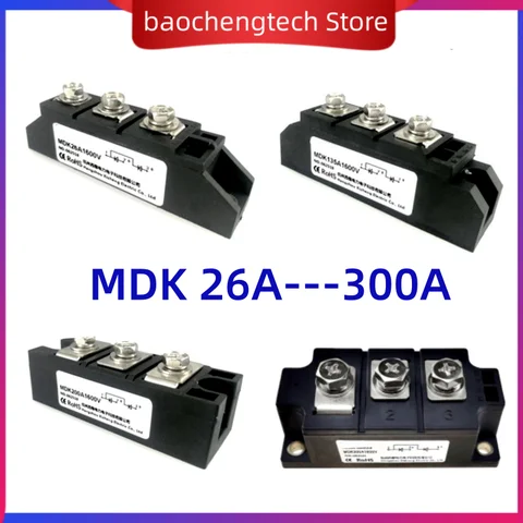 MDK90A1600V 역방향 다이오드 MDK 26A 40A 55A 75A 110A 135A 160A 182A 200A 250A 300A 1600V 정류기 광전지 모듈