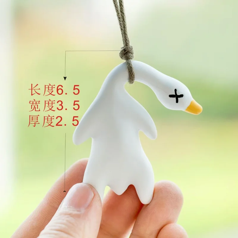 Customized. 2025 Hot-Selling Color-Changing Roast Duck Pendant Car Decoration Rearview Mirror Fun Cute Cartoon Duck Car