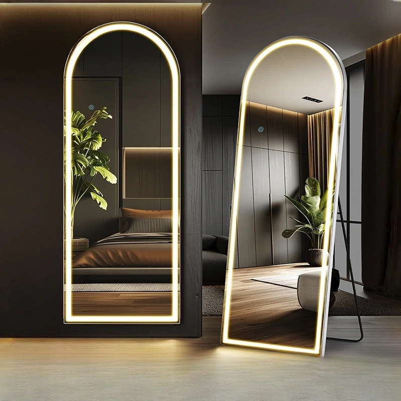 

Arched smart full-length mirror full-length mirror floor with light touch screen barber shop long led light LED li