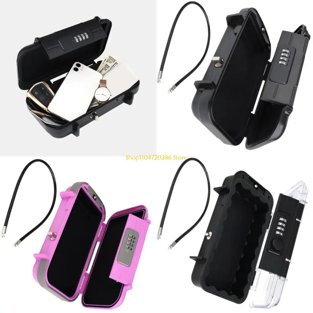 K0EA صندوق الأمان اقفال الصناديق المحمولة لفندق شاطئ النوم مع سلك قابل للإزالة صندوق الأمان للسفر 4 أرقام مجموعة الأمن #1