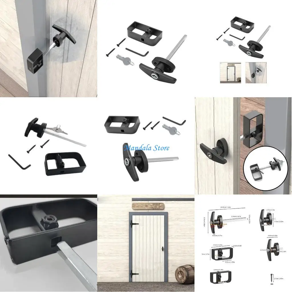 

U2JC Convenient Lock Handle with Metal Lock Handle with set America Tyle Lock Suitable for Indoor & Outdoor Use