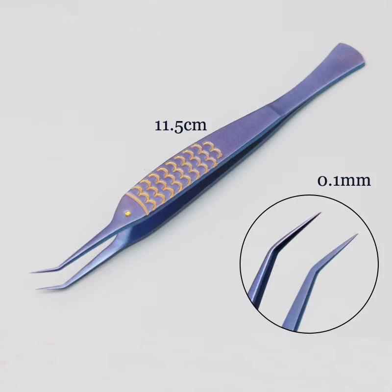 Quality brand Fish tweezers Titanium eye instruments Microscopic fine tweezers 0.1mm medical tissue tweezers