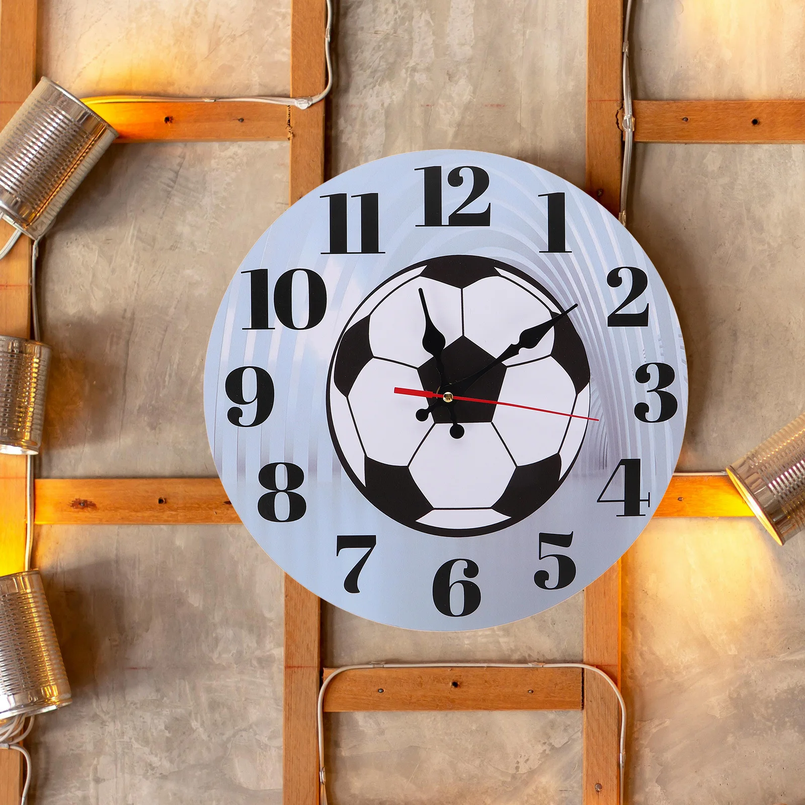 

Creative Football Soccer Silent Round For Living Room Bedroom Decorative Mute Large Modern Clock Sport Theme Farmhouse Bedroom