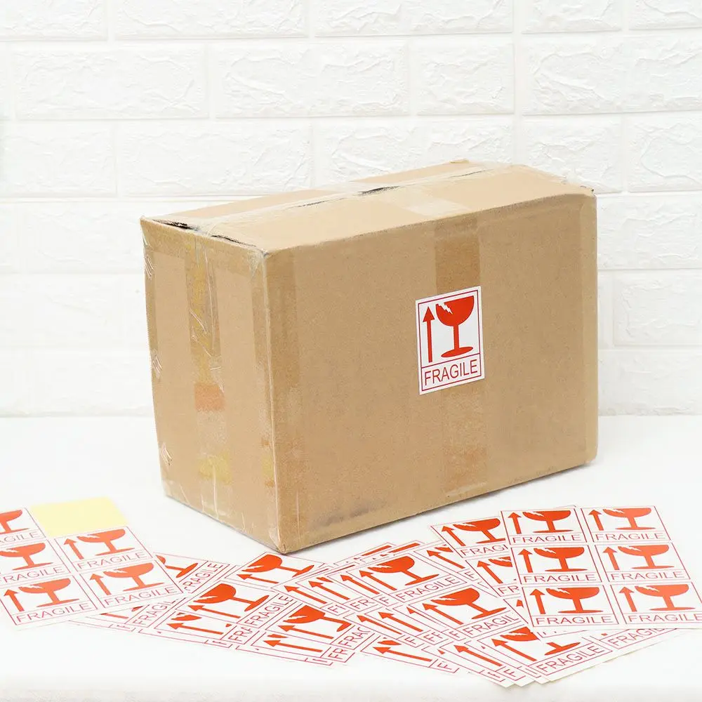 60pcs Safety Parcel Mark Hazard Sign Office Special Tag  with Care Keep Fragile Warning Sticker Shipping Express Label Handle