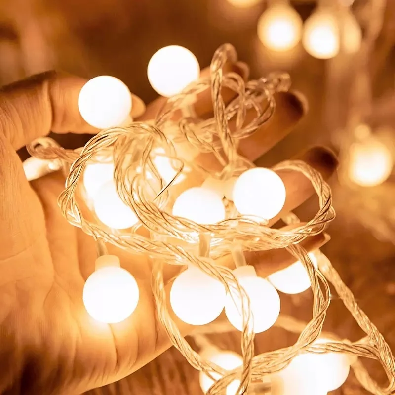 

10M 100 LED Ball String Christmas Lights Holiday Party Wedding Decoration Garland Lamps Indoor Outdoor Lighting 220v EU