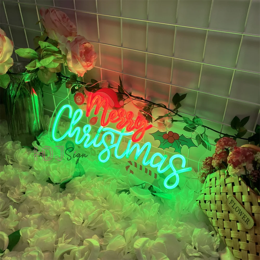 عيد ميلاد سعيد النيون تسجيل ل أدى جدار الأطراف الحانات ديكور المنزل هدايا للعائلة والأطفال زينة السنة الجديدة أضواء النيون