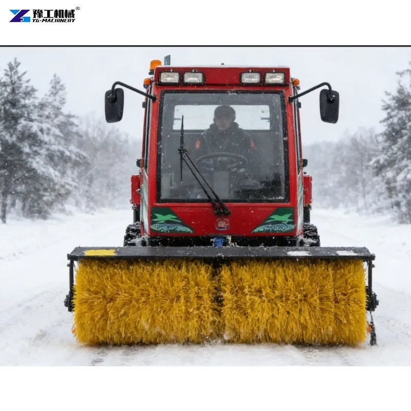 High Cost-performance Glass Door Snow Blower 4WD Snow Sweeper  Fully Gear-driven Tractor Snow Blower Sweeper