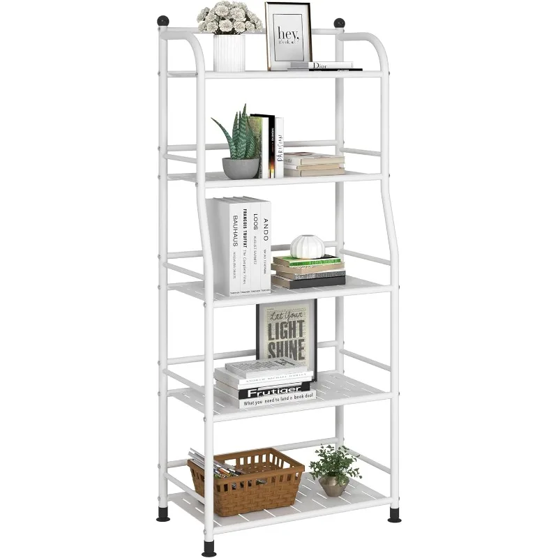 

5 Tier Metal Shelf Storage Shelves Living Room Bookshelf Bathroom Corner Storage Rack for Kitchen,Indoor Plant Stand