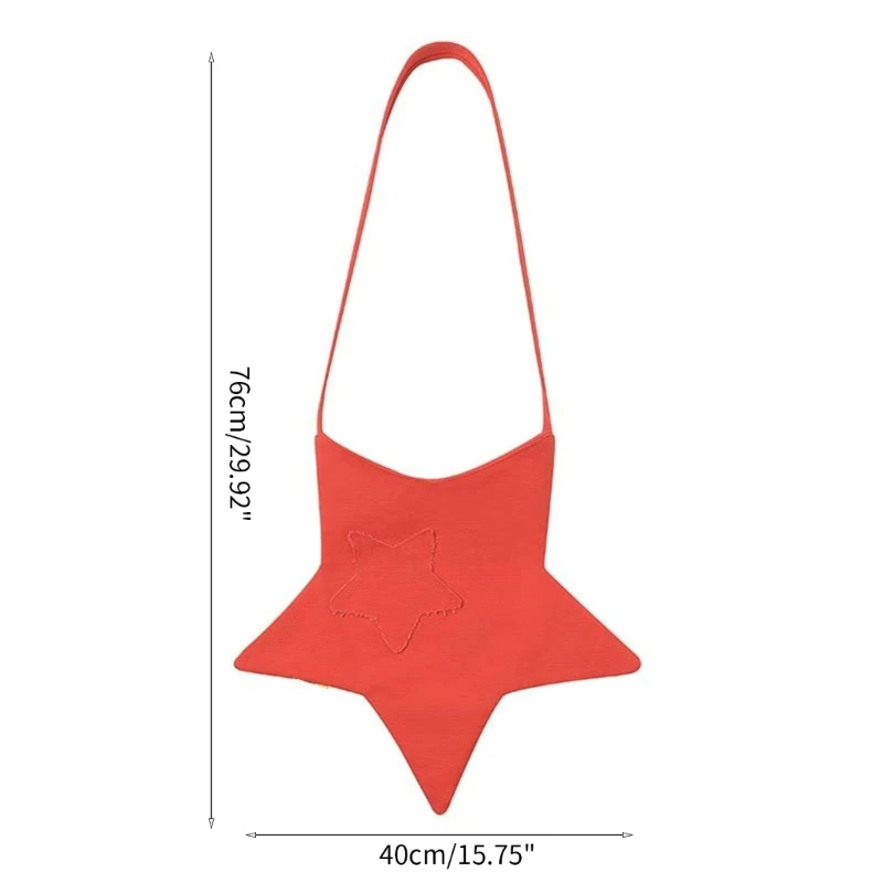 Large Capacity Solid Color Inclined Shoulder Bag Casual Shoulder Bag Cartoon Bag Star Shaped Crossbody Bag Purse Handbag