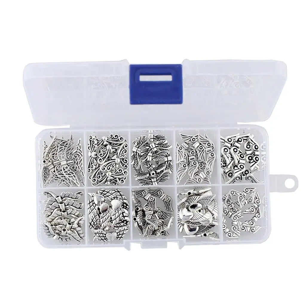 100Pcs Assorted 10 Styles Angel Bead Charm DIY Jeweler Findings Charms Jewelry Accessories for Necklace Bracelets