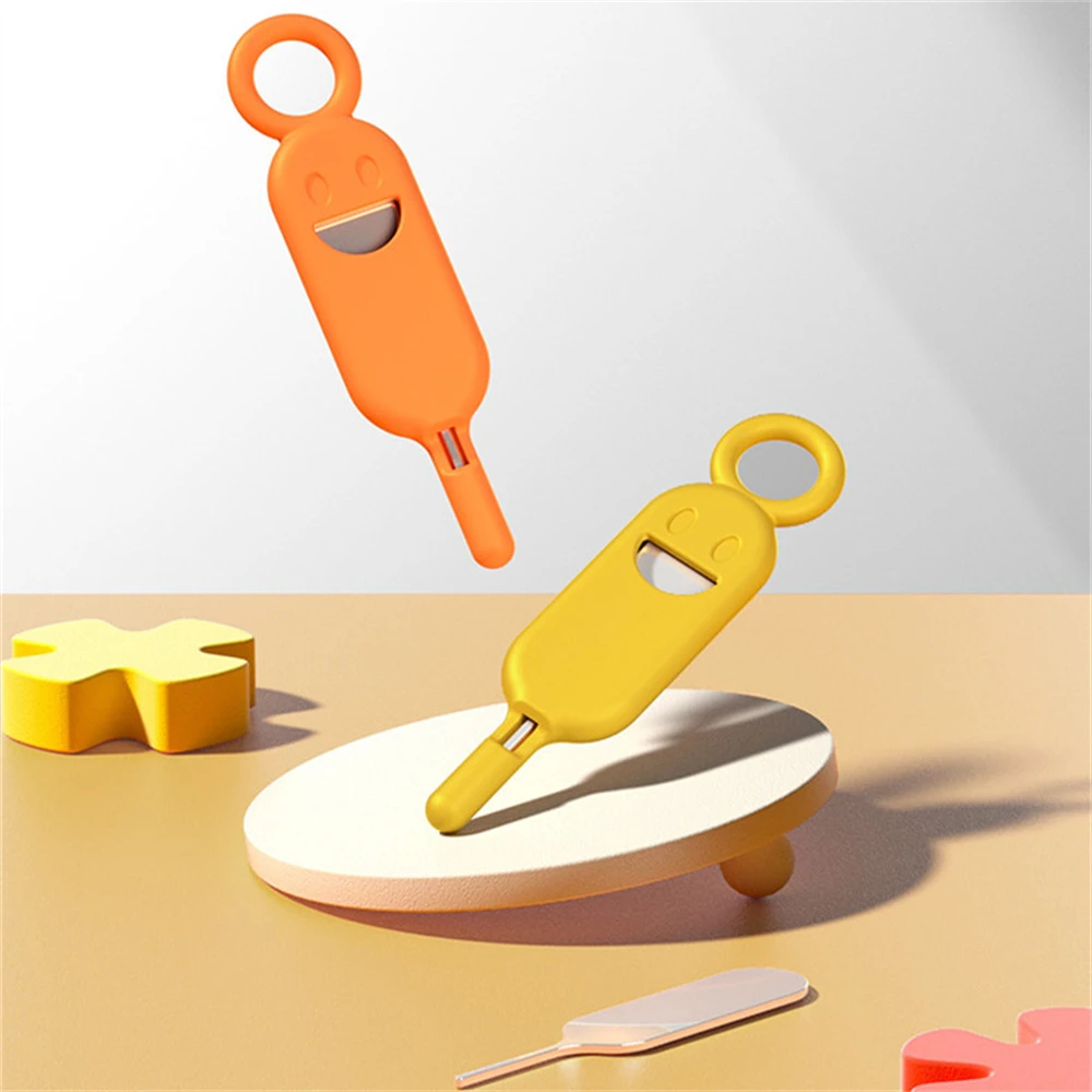 6 pcs/lot Smiling face phone anti loss card holder memory SIM card holder phone replacement card hanging key portable top pin