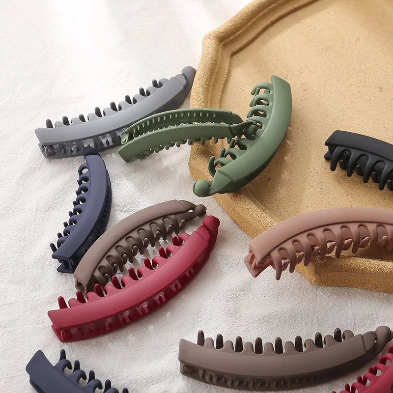 1PC klips bananowy jednokolorowe matowe spinki do włosów dla kobiet modne spinki do włosów Barrettes uchwyt na kucyk spinki do włosów akcesoria do włosów