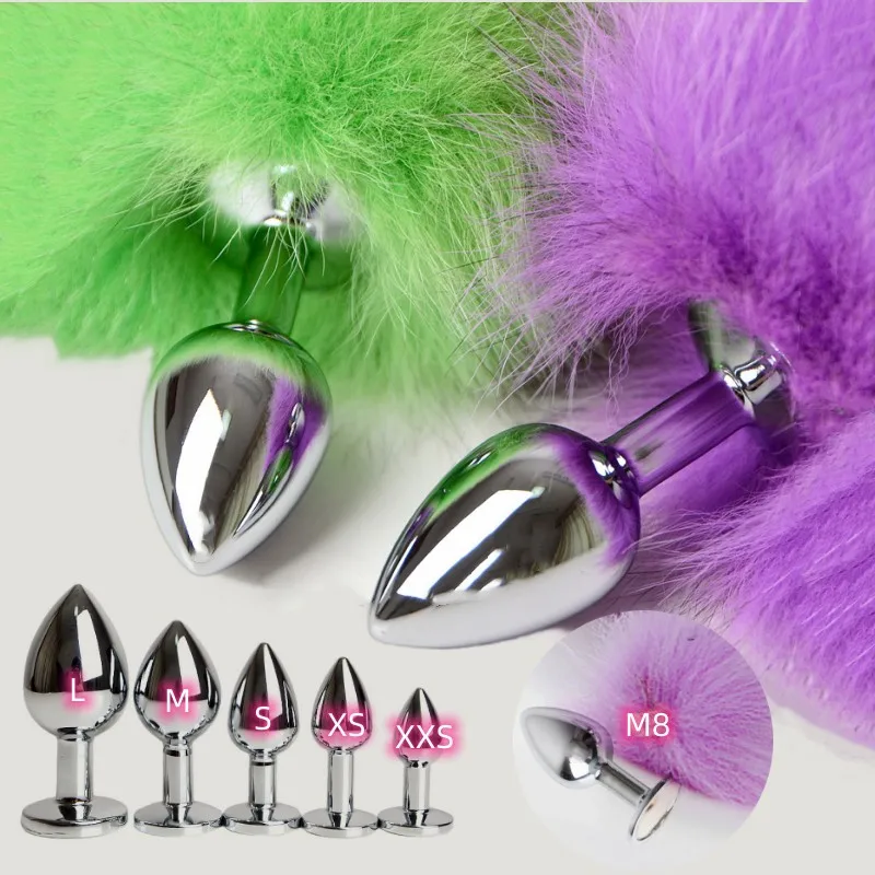 Real Hair Rabbit Tail Anal Sex Toys with Separable Metal Anue Butt Plug for Couple Flirting Adorable Cosplay Games Erotic Shop