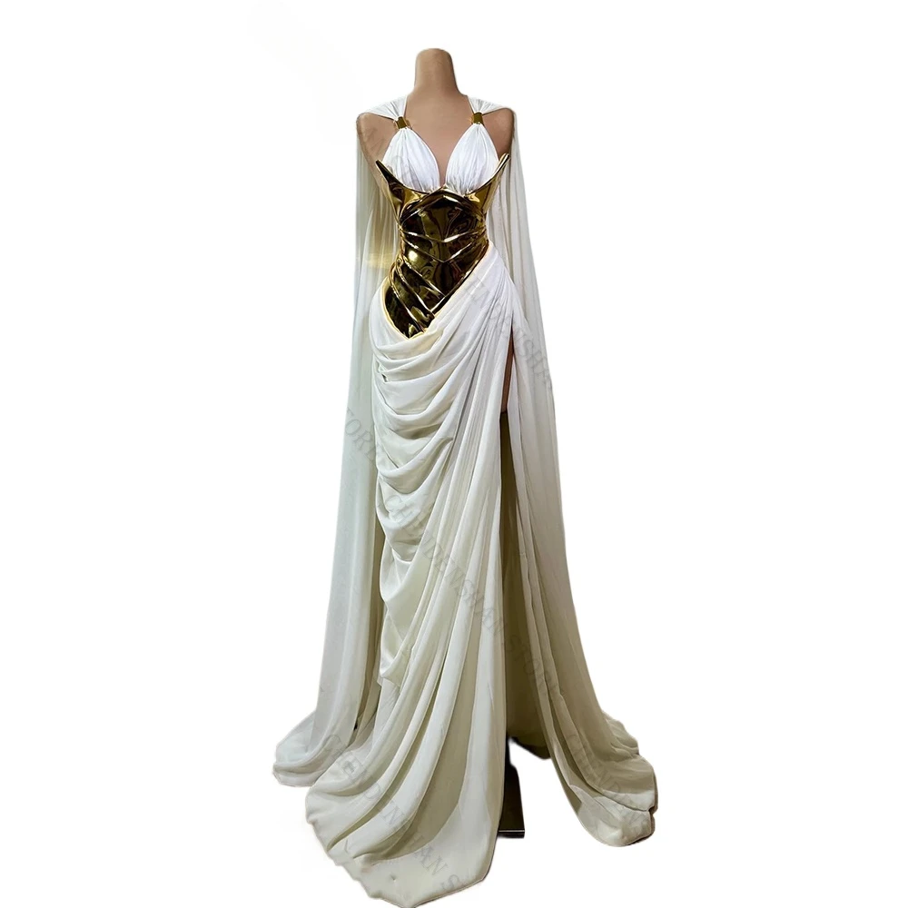 Chic Special Evening Dresses With Side Slit Sleeveless Party Dresses For Women Vestidos Para Mujer image 2