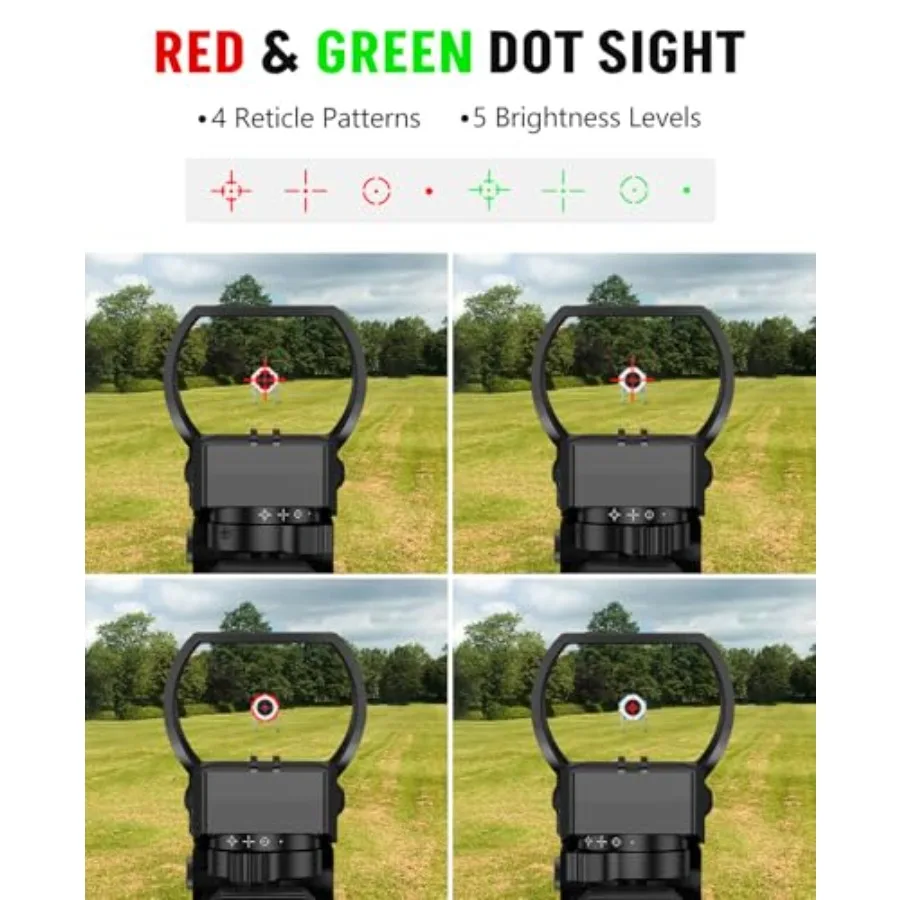 416x50 AO Scope Combo with Green Red Dual Laser Sight 5in1 Combo Featuring Dual Illuminated Optics Scope 4 Reticle Holographic