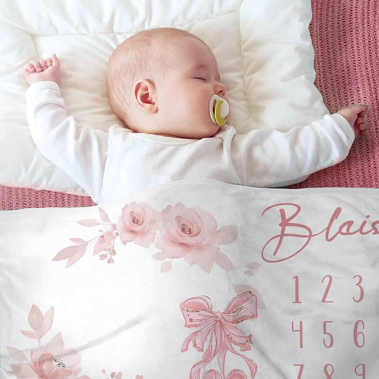 بطانية VIKAMA الشهرية للتصوير الفوتوغرافي التذكاري لزراعة الطفل، بطانية تصوير على شكل زهرة وردية، هدية لحديثي الولادة