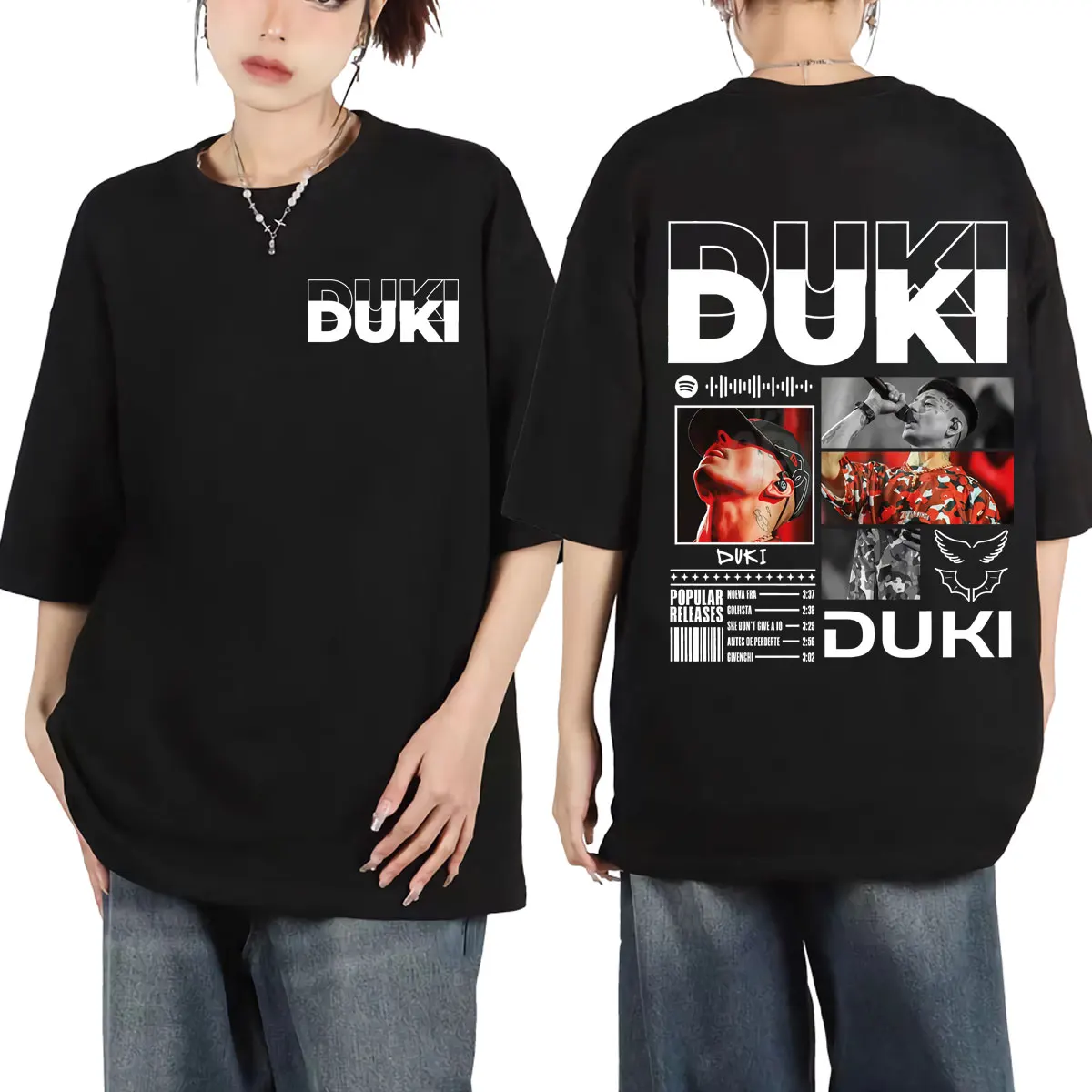 

Rapper Duki Tour 2025 Graphic T Shirts Men's Women's Hip Hop Vintage Short Sleeve T-shirts Summer Casual Fashion Loose T-shirt