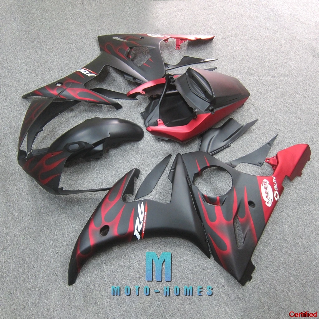 

High Quality ZXMT Motorcycle Fairing for YAMAHA YZFR6 2003 2004 YZF R6 03 04 Body Rebuild Bike Fairings Customizable Red Flames