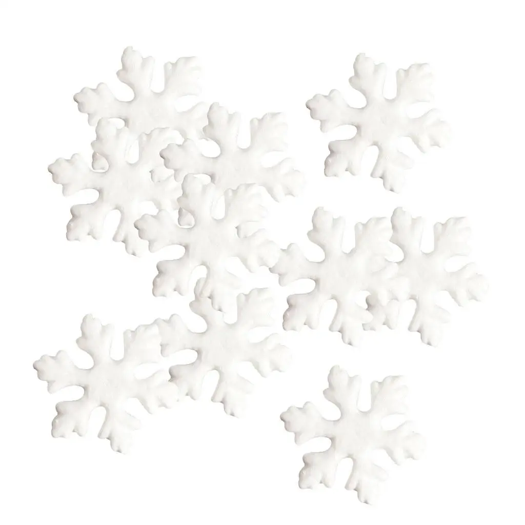 10pcs 15cm Snowflake Hanging Styrofoam Foam Ornaments Xmas Tree Party Decor