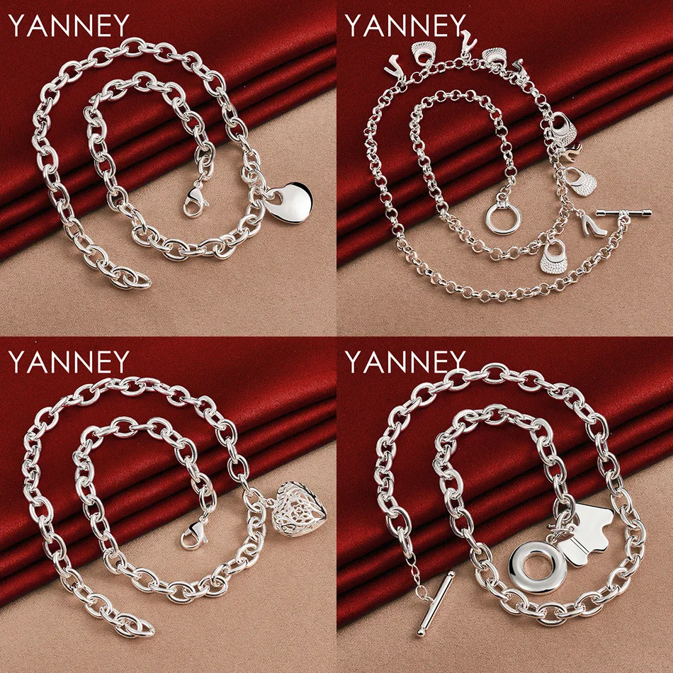 

Fashion 925 Sterling Silver Cute Puppy Geometric Necklace Women's Engagement Gift Accessories Wedding Charm Jewelry