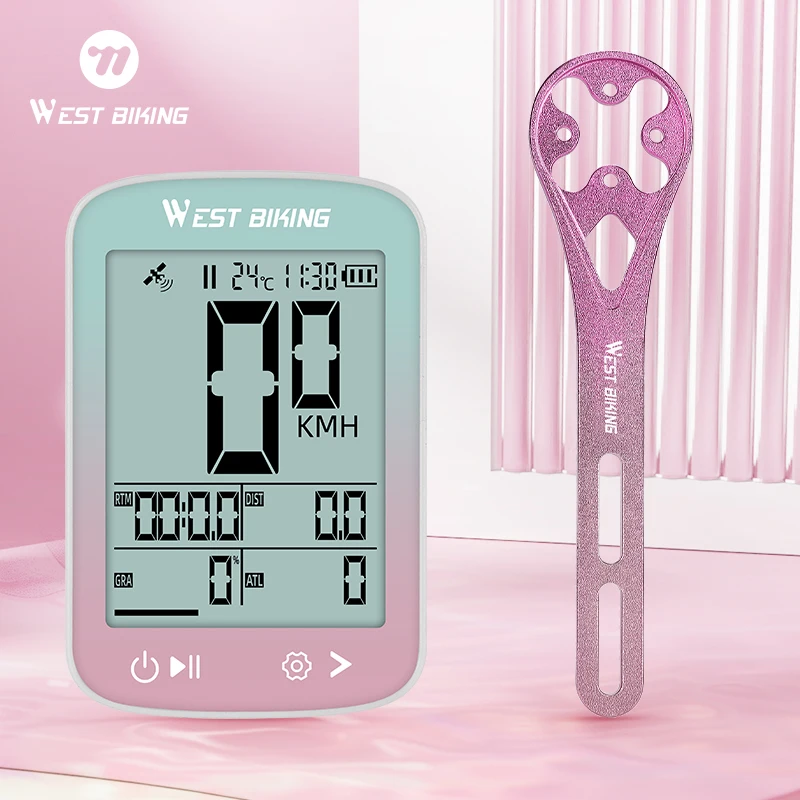 

WEST BIKING GPS Bike Computer Wireless Stopwatch IPX7 Waterproof Cycling Odometer Type-C Charge Speedometer Bicycle Accessories