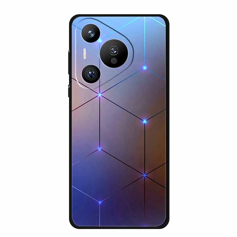 Dla Huawei Pura 70 Pro etui na telefon modne czarne silikonowe miękkie etui na tył do Huawei Pura 70 Pro obudowa 70Pro Pura70 Pro powłoka