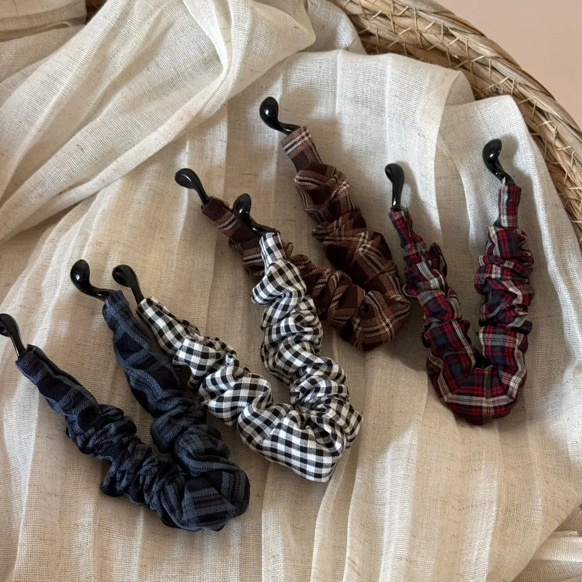 Korean Retro Plaid Banana Clip Women Girls Fashion Vertical Ponytail Clip Back of The Head Ponytail Hairpin Hair Accessories New