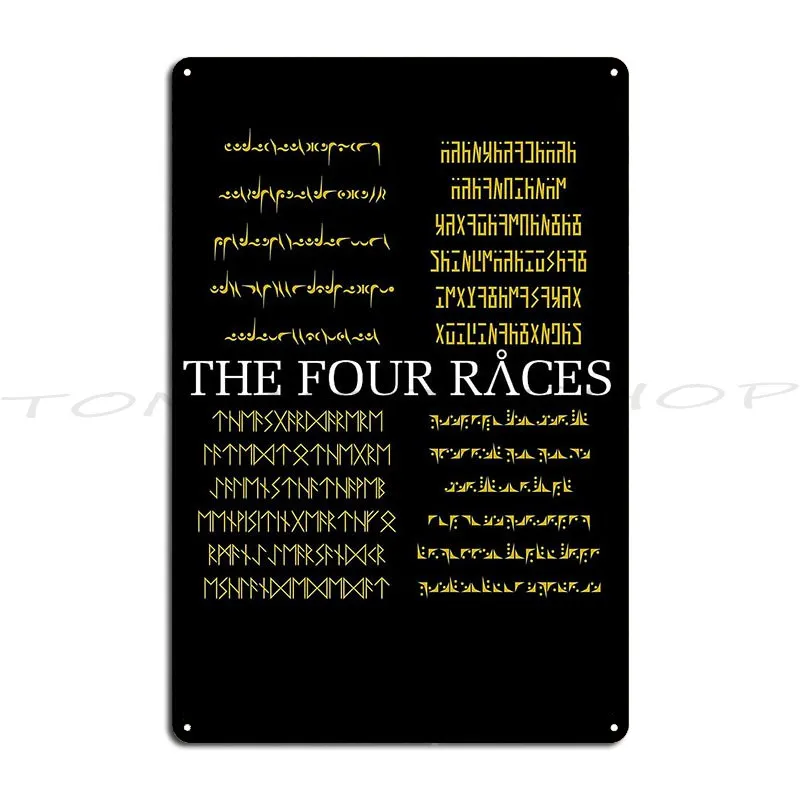 The Four Races Metal Plaque Cinema Custom Cinema Home Customized Tin Sign Poster