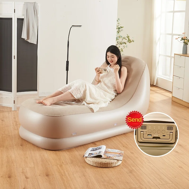 

Fully Automatic PVC Flocked Inflatable Sofa Portable Outdoor Camping Lounge Chair with Backrest Air Sofa
