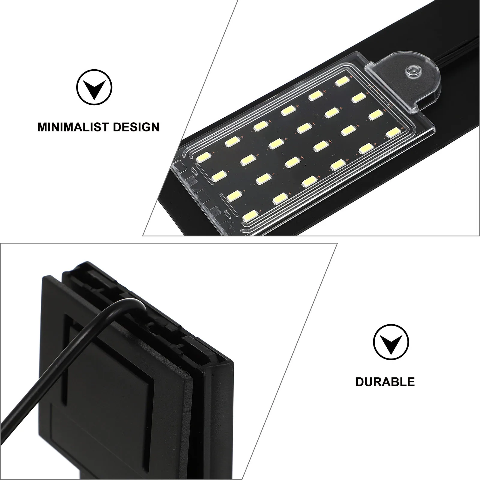 

Ultra Thin LED Aquarium Light High Brightness Creative Clip-on Lamp for Plants Growth Design Eu Plug White Light Fish