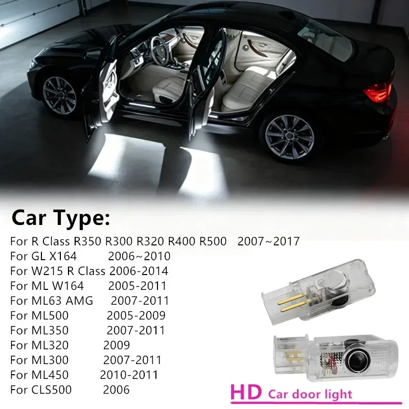 LED Car Door Interior Ghost Shadow Welcome Warning Light For Mercedes Benz R GL ML M Class X164 W251 W164 ML300 ML500 R300 R320