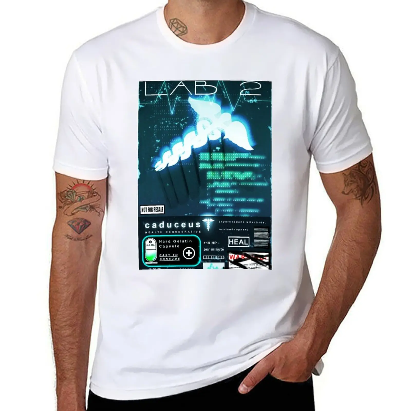 

LAB 2: caduceus T-Shirt cotton t shirts man 100% t shirts for man cotton T-Shirt