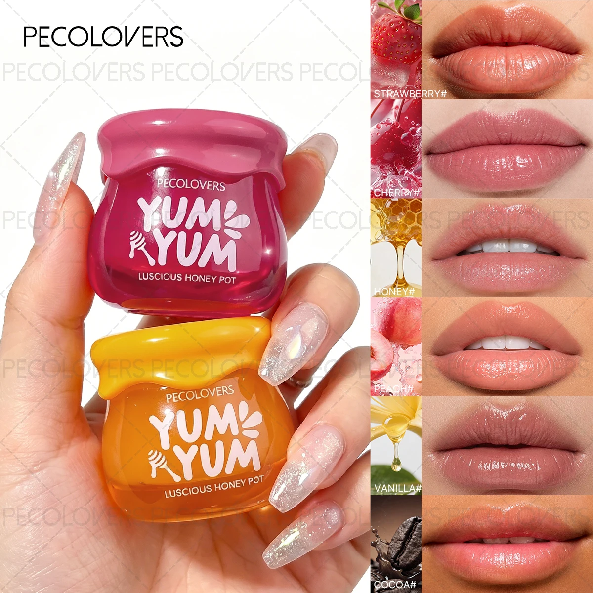 1PC  Moisturizing Hydrating Lip Balm Strawberry Peach Cherry Lip Oil Nourishing Smoothing Lip Lines For Dry Skin Daily Lip Care